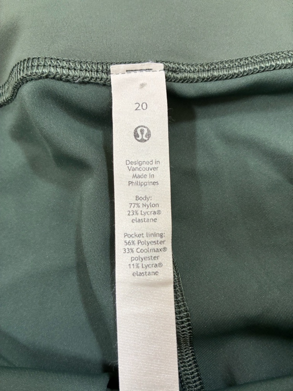 lululemon athletica Green Leggings Size 20 - Picture 5 of 6